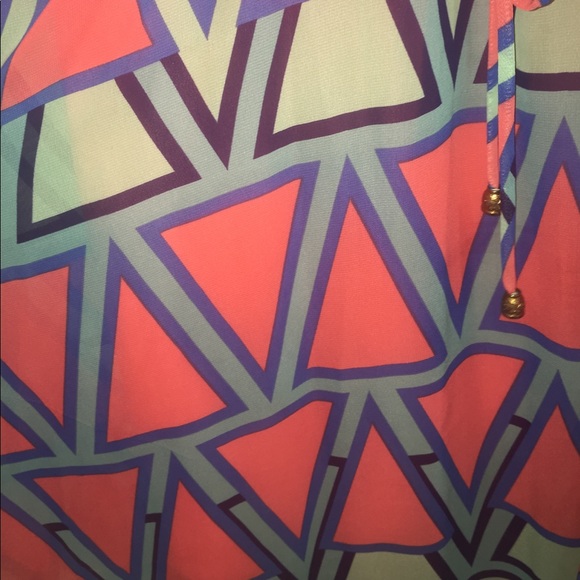 🐠Coral AND teal dress with gold halter 🌊 - Picture 4 of 6